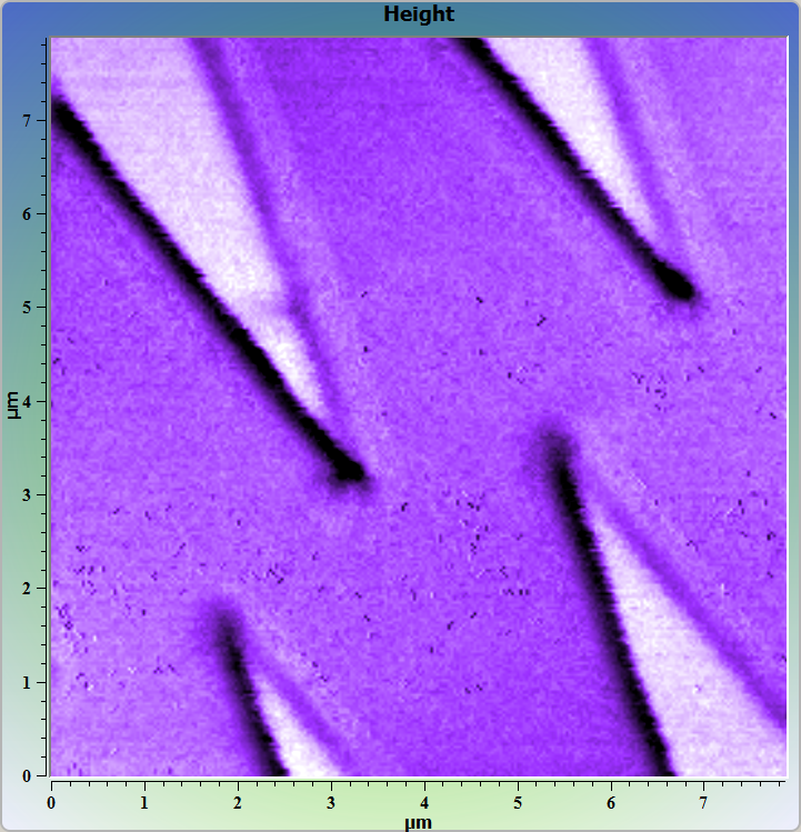 Vanadium test grating. AFM image. Topography.